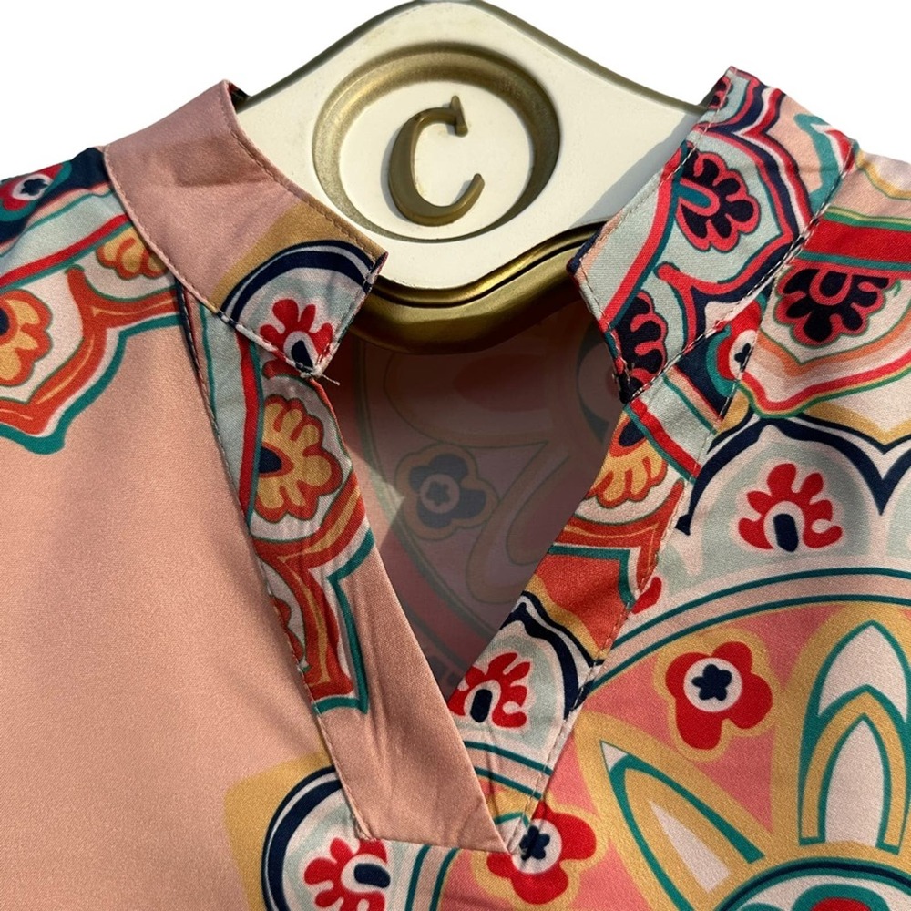 MISLOOK - colorful boho style tunic top. Size S, retro looking - Picture 3 of 10